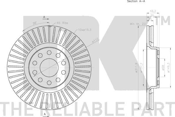 NK 3147134 - ТОРМОЗНОЙ ДИСК autosila-amz.com