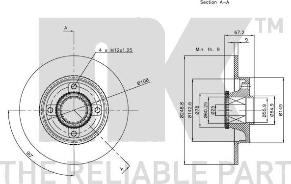 NK 311947 - Тормозной диск autosila-amz.com