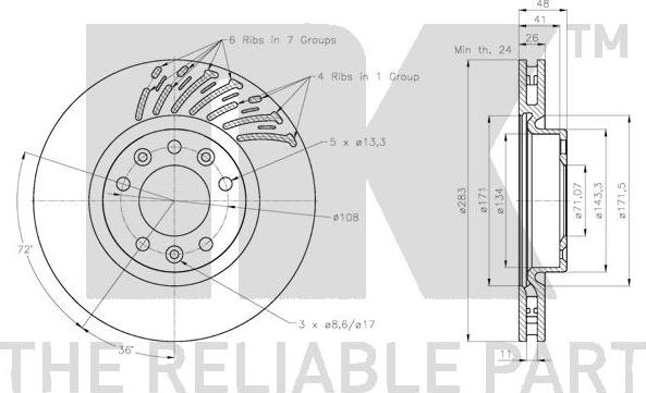NK 311956 - Тормозной диск autosila-amz.com