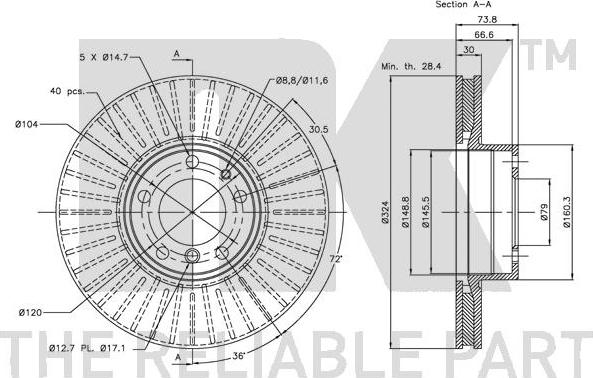 NK 311544 - Тормозной диск autosila-amz.com