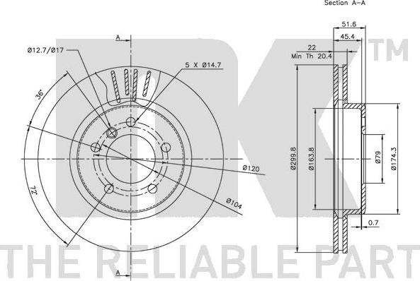 NK 311540 - Тормозной диск autosila-amz.com