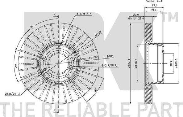 NK 311532 - Тормозной диск autosila-amz.com