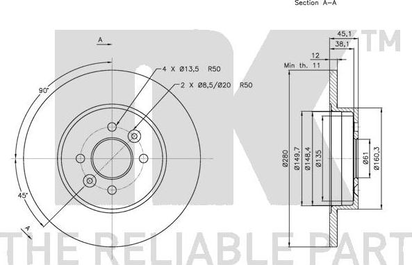 NK 203941 - Тормозной диск autosila-amz.com