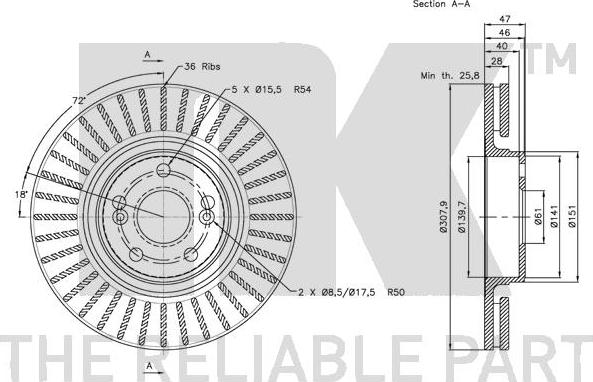 NK 203948 - Диск тормозной Ren Espace Laguna 01 autosila-amz.com