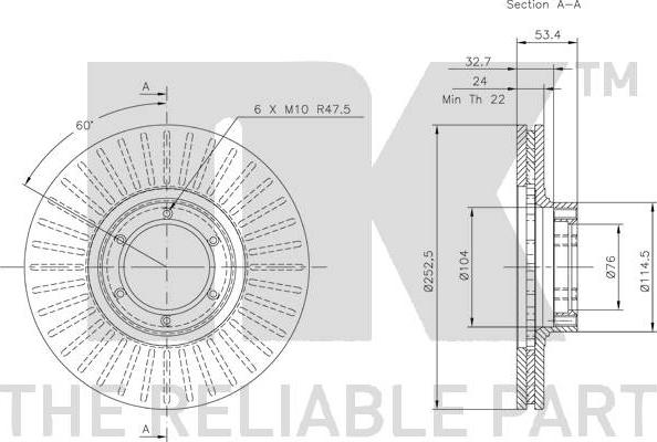 NK 203905 - Не поставляется!!! Диск тормозной Opel/Renau 75-01 autosila-amz.com