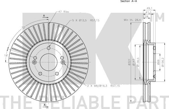 NK 203431 - Тормозной диск autosila-amz.com