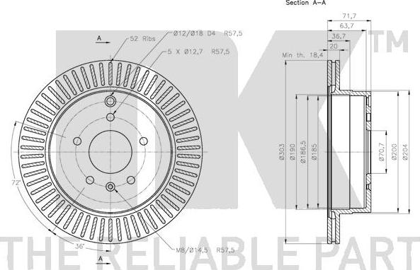 NK 203665 - 203665NK диск тормозной задний!\ Opel Antara, Cherolet Captia 2.0-3.2i/2.0CDTi 05.06> autosila-amz.com