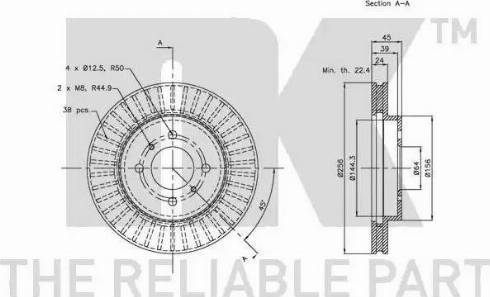 NK 313039 - Тормозной диск autosila-amz.com