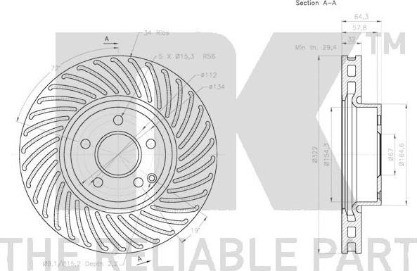 NK 3133103 - Тормозной диск autosila-amz.com