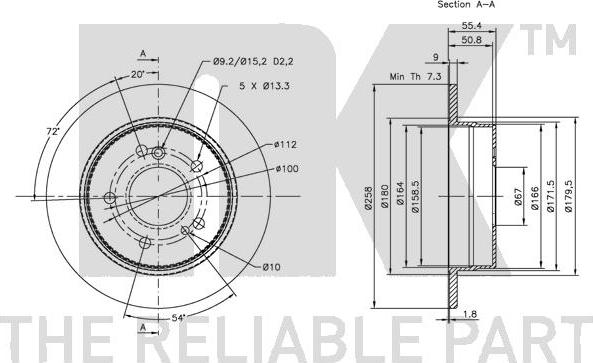 NK 203318 - Тормозной диск autosila-amz.com