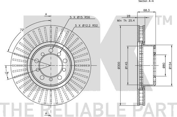 NK 203324 - Тормозной диск autosila-amz.com