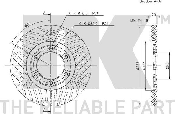 NK 203222 - Тормозной диск autosila-amz.com