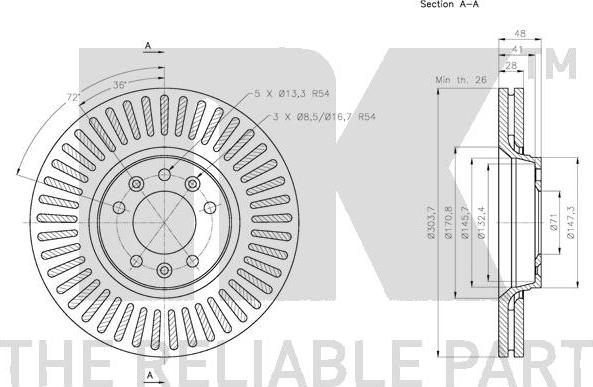 NK 203734 - 203734NK диск тормозной передний!\ Citroen Jumpy, Peugeot Experti, Fiat Scudo 1.6HDi/2.0D/HDi 07> autosila-amz.com