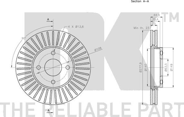 NK 312585 - Тормозной диск autosila-amz.com