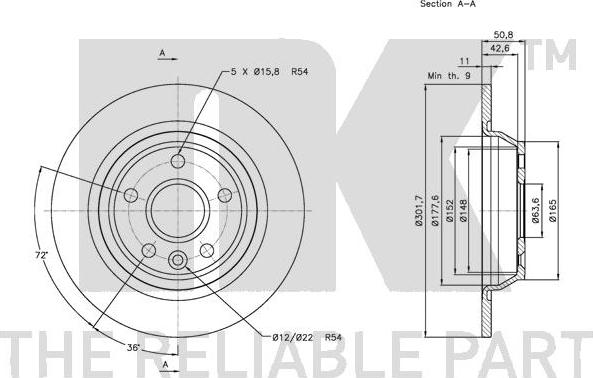 NK 312571 - Тормозной диск autosila-amz.com