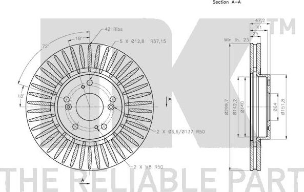 NK 202646 - ДИСК ТОРМОЗНОЙ HONDA CR-V II 16 05-06/ACCORD 16 03- ПЕРЕДНИЙ ВЕНТ. D=300ММ. autosila-amz.com