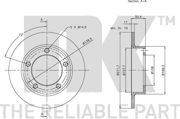 NK 202310 - Тормозной диск autosila-amz.com