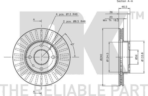 NK 202313 - Тормозной диск autosila-amz.com