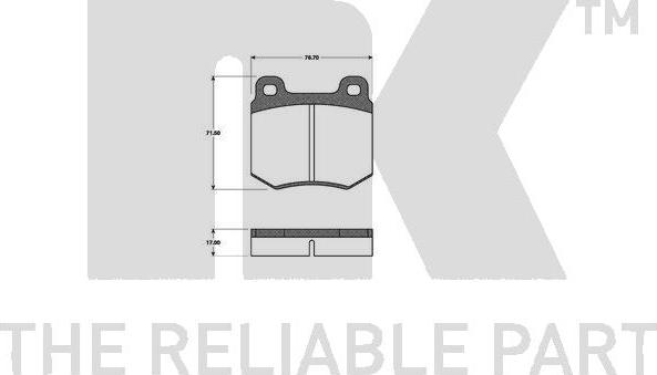 NK 229912 - Тормозные колодки, дисковые, комплект autosila-amz.com