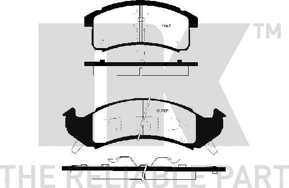 NK 229213 - Тормозные колодки, дисковые, комплект autosila-amz.com