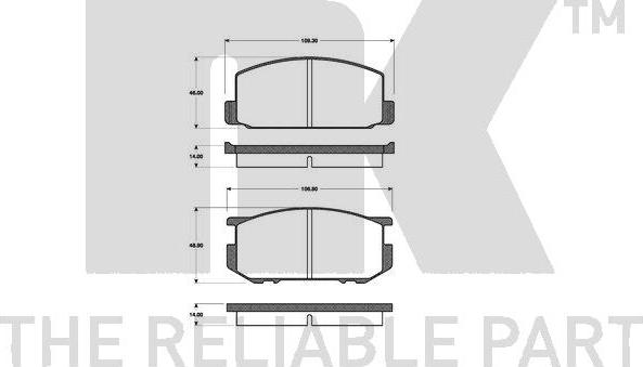 NK 224506 - Тормозные колодки, дисковые, комплект autosila-amz.com