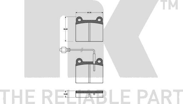 NK 221807 - Тормозные колодки, дисковые, комплект autosila-amz.com