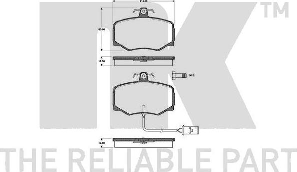 NK 221209 - Тормозные колодки, дисковые, комплект autosila-amz.com