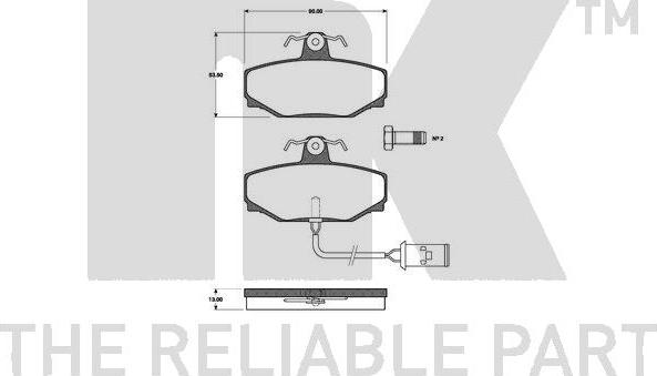 NK 221210 - Тормозные колодки, дисковые, комплект autosila-amz.com