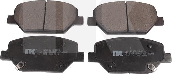 NK 223662 - Тормозные колодки, дисковые, комплект autosila-amz.com
