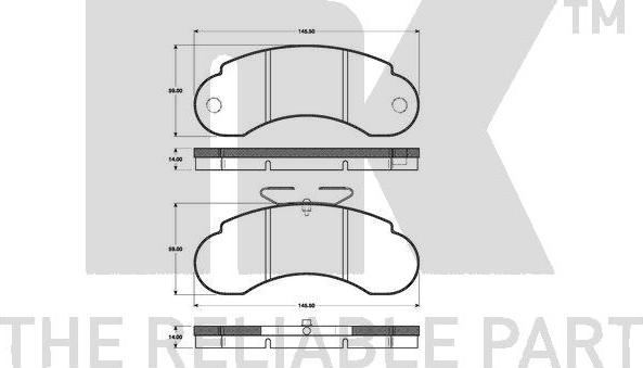 NK 223311 - Тормозные колодки, дисковые, комплект autosila-amz.com