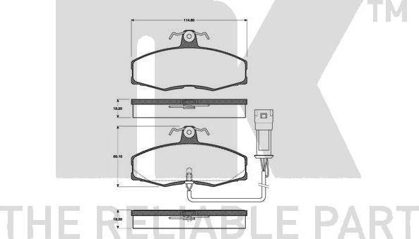 NK 222502 - Тормозные колодки, дисковые, комплект autosila-amz.com