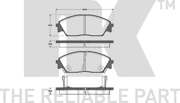 NK 222615 - Тормозные колодки, дисковые, комплект autosila-amz.com