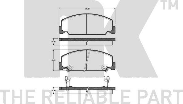 NK 222616 - Тормозные колодки, дисковые, комплект autosila-amz.com