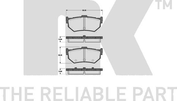 NK 222611 - Тормозные колодки, дисковые, комплект autosila-amz.com