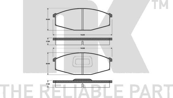 NK 222216 - Тормозные колодки, дисковые, комплект autosila-amz.com