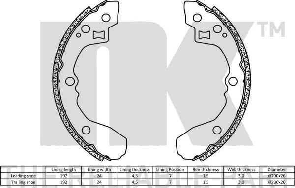 NK 2735679 - Колодки тормозные (барабан) autosila-amz.com