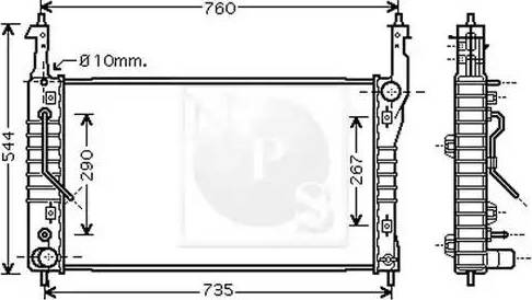 NPS D156O27 - Радиатор, охлаждение двигателя autosila-amz.com