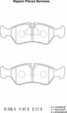 NPS D360O02 - Тормозные колодки, дисковые, комплект autosila-amz.com