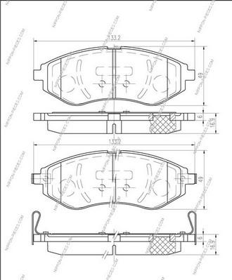 NPS D360O20 - Тормозные колодки, дисковые, комплект autosila-amz.com