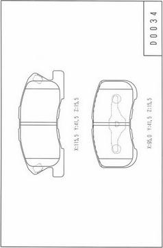 NPS D360U23 - Тормозные колодки, дисковые, комплект autosila-amz.com