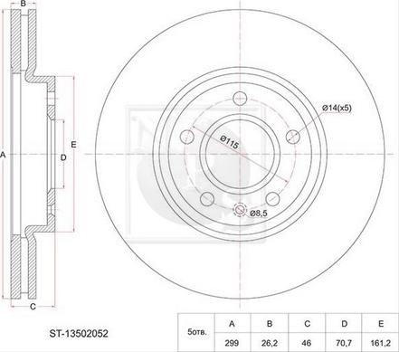 NPS D330O13 - Тормозной диск autosila-amz.com