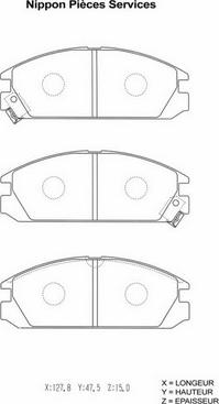 NPS H360A18 - Тормозные колодки, дисковые, комплект autosila-amz.com