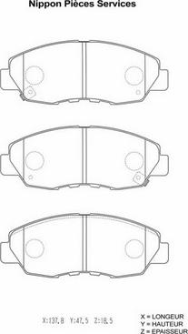 NPS H360A30 - Тормозные колодки, дисковые, комплект autosila-amz.com