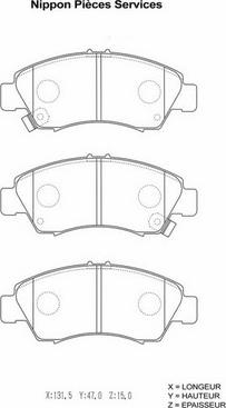 NPS H360A27 - Тормозные колодки, дисковые, комплект autosila-amz.com