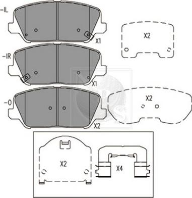 KIA K5810 1H2A00 - Тормозные колодки, дисковые, комплект autosila-amz.com