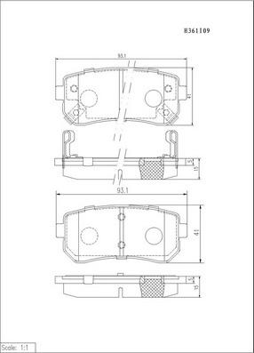 NPS H361I09 - Тормозные колодки, дисковые, комплект autosila-amz.com