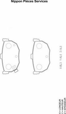 NPS H361I02 - Тормозные колодки, дисковые, комплект autosila-amz.com