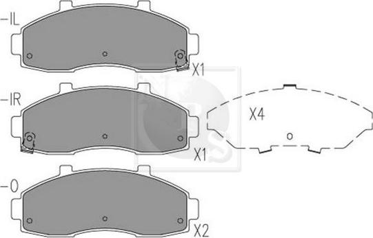 NPS K360A03 - Тормозные колодки, дисковые, комплект autosila-amz.com