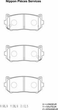 NPS K361A04 - Тормозные колодки, дисковые, комплект autosila-amz.com