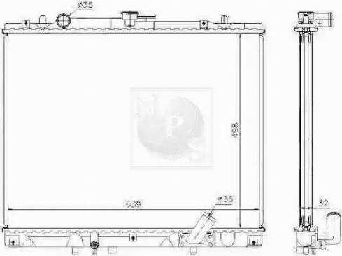 NPS M156I34 - Радиатор, охлаждение двигателя autosila-amz.com